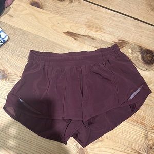 Lululemon Maroon Hotty Hot shorts
